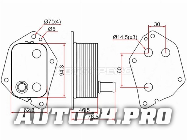 Радиатор масляный HYUNDAI ELANTRA 06-10/ELANTRA 10-/i30 12-/I40 11-/ix35 09-/TUCSON 15-/KIA CEED 07-