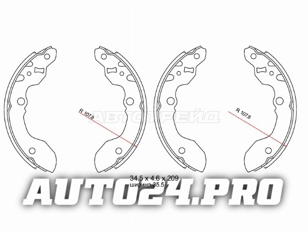 Колодки тормозные барабанные зад SUZUKI VITARA TA/ET/TD 88-99