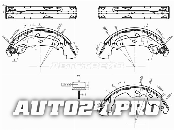 Колодки тормозные барабанные зад SUZUKI SWIFT 04-10/ TOYOTA YARIS 99-05/COROLLA VERSO 04-09/AYGO 05-