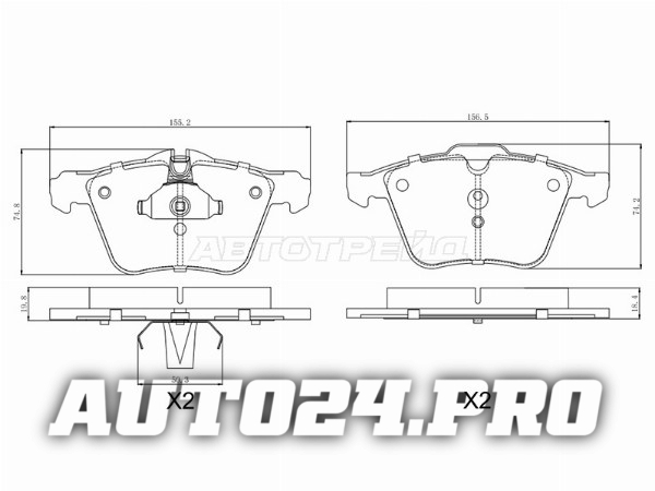 Колодки тормозные перед  JAGUAR XF X250 08-15/XJ X351 09-/XK X150 06-14
