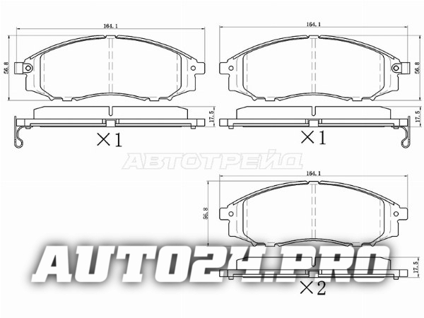 Колодки тормозные перед NISSAN NAVARA II/III 00-/PATHFINDER II/III 97-10/ NP300 08-