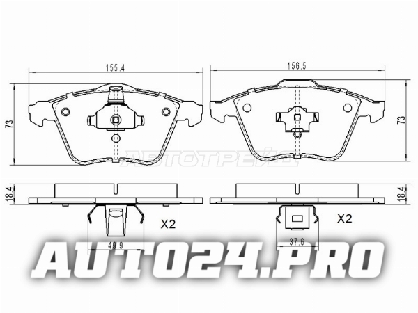 Колодки тормозные перед FORD FOCUS II 05-12/MAZDA3 BK 06-14