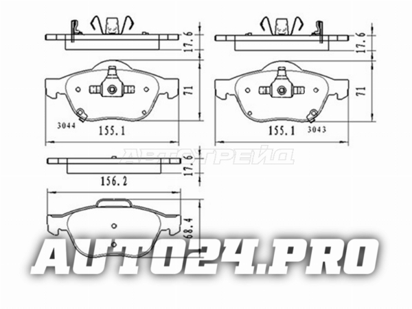 Колодки тормозные перед TOYOTA AVENSIS #T22# 97-03