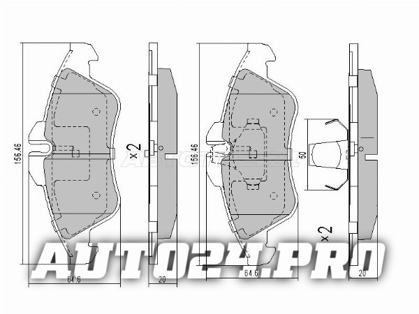 Колодки тормозные перед MERCEDES SPRINTER 95-06