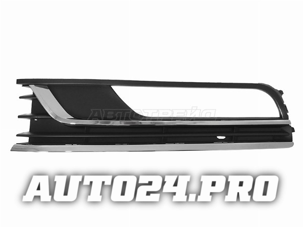 Решетка в бампер VW PASSAT B7 10-14 LH 2 хром полосы под ПТФ
