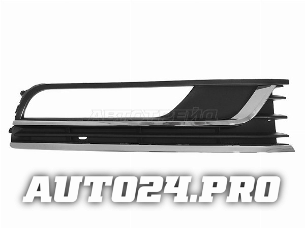Решетка в бампер VW PASSAT B7 10-14 RH 2 хром полосы под ПТФ