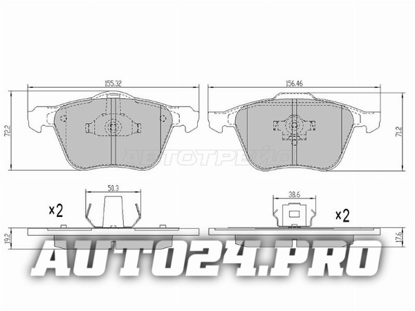 Колодки тормозные перед VOLVO XC90/S60/S80/V70 Диск 15
