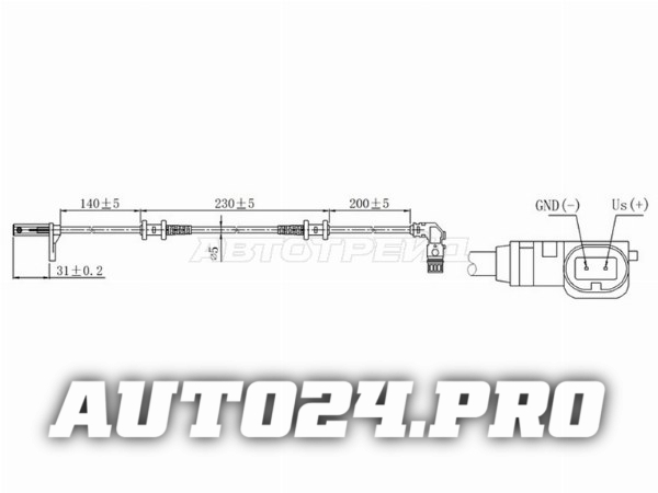 Датчик ABS перед MERCEDES C W203/S203 00-07/CLK C209/A209 02-10 LH=RH