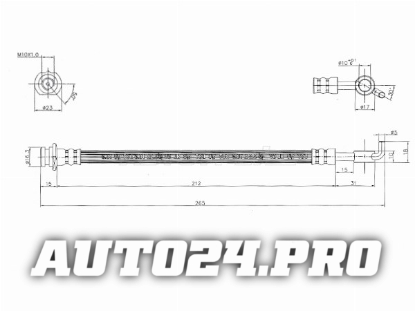 Шланг тормозной зад (Таиланд)  NISSAN QASHQAI J10E 06- RH
