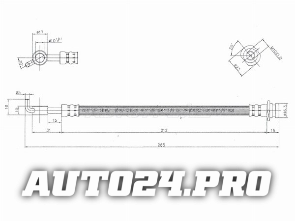 Шланг тормозной зад (Таиланд)  NISSAN QASHQAI J10E 06- LH