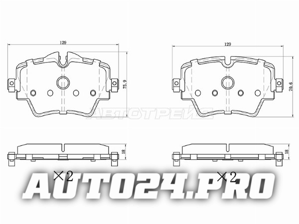 Колодки тормозные перед BMW X1 F48 16-/X2 F39 17-/5 F90 16-
