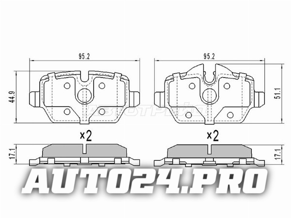 Колодки тормозные зад BMW 1 E81/E87/F20 03- 3 E90/E92 05-