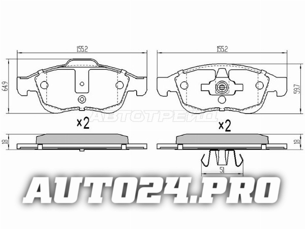 Колодки тормозные перед RENAULT KAPTUR 16-/DUSTER 11-/FLUENCE 10-/MEGANE 08-/ARKANA 18-