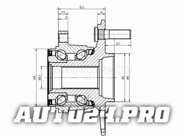 Ступичный узел задн. HONDA CR-V RE# 4WD