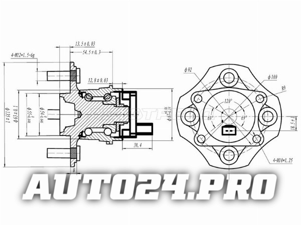 Ступичный узел задн. TOYOTA VITZ/PLATZ/FUN CARGO/IST 99-05 (c ABS)