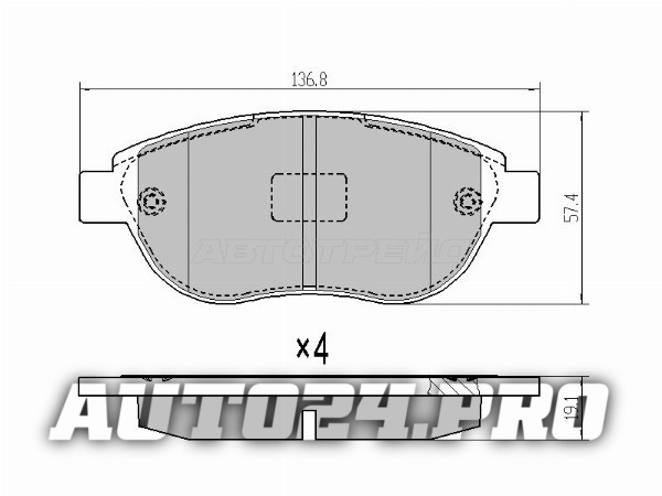 Колодки тормозные перед CIT/PEUG BERLINGO 99-/C3/4/PARTNER 96-/1007/206/207/307/GEELY EMGRAND