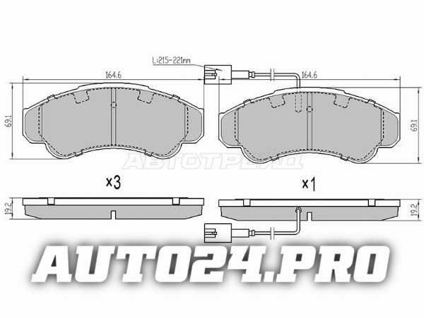 Колодки тормозные перед PEUGEOT BOXER 02-/CITROEN JUMPER 02-/FIAT DUCATO 02-