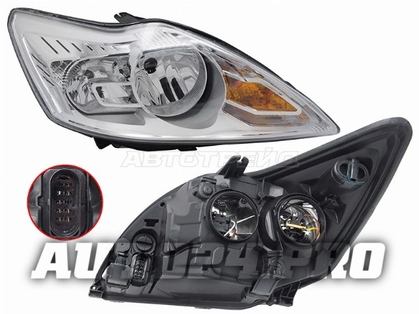 Фара FORD FOCUS II 08-11 RH хром