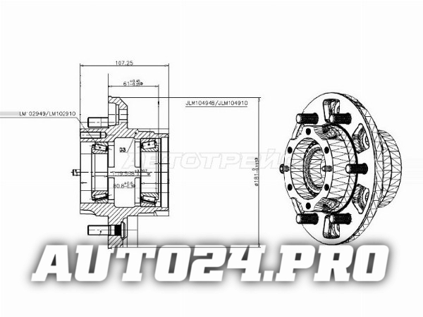 Ступица перед TOYOTA LAND CRUISER 80 92-