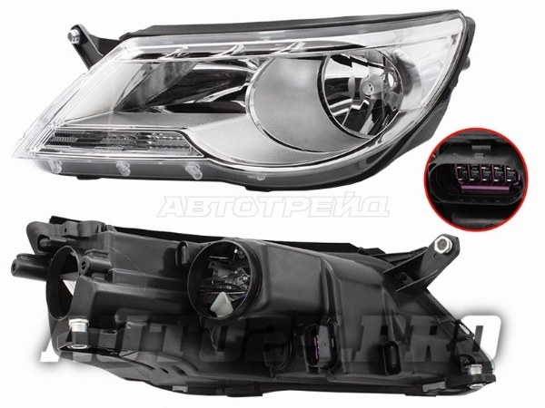Фара VW TIGUAN 07-11 LH с электрокорректором