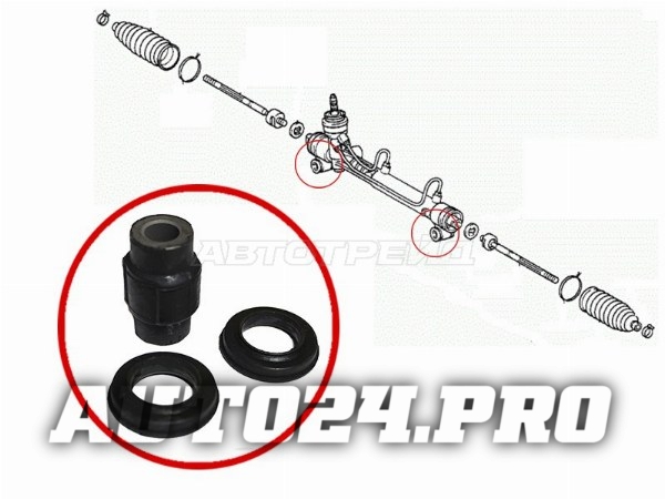 Сайлентблок рулевой рейки (комплект) TOYOTA COROLLA/FIELDER/ALLEX/RUNX 4WD 00-06
