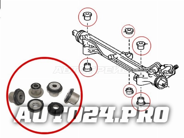 Сайлентблок рулевой рейки (комплект) TOYOTA LAND CRUISER 200/SEQUOIA 07-/LEXUS LX 570 07-