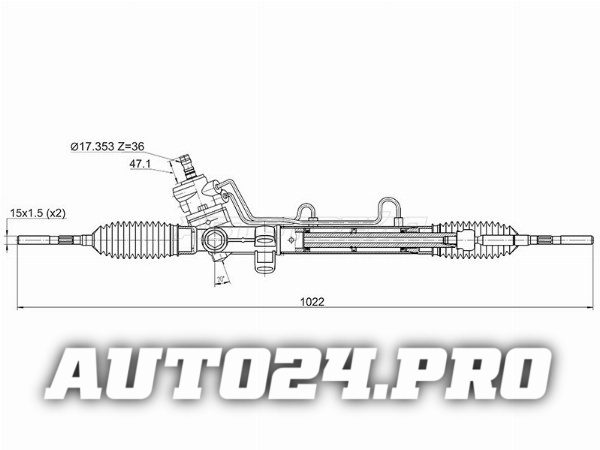 Рейка рулевая Toyota CARINA E 92- LHD