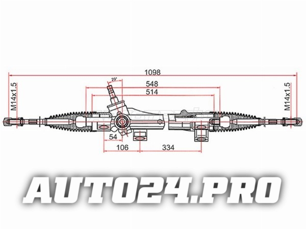 Рейка рулевая Toyota Corolla 02- (электрическая) шток D=17.3 LHD