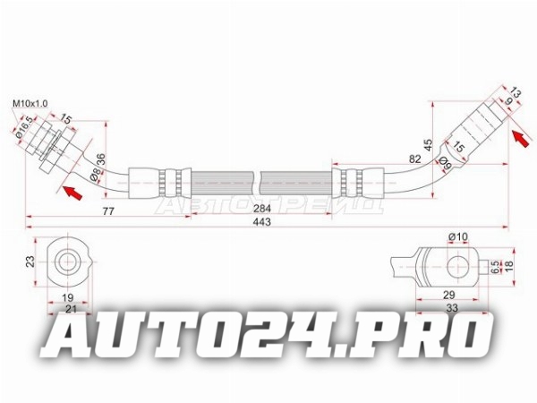 Шланг тормозной передний (Таиланд) NISSAN DATSUN/MISTRAL/PATHFINDER/TERRANO2 86- RH