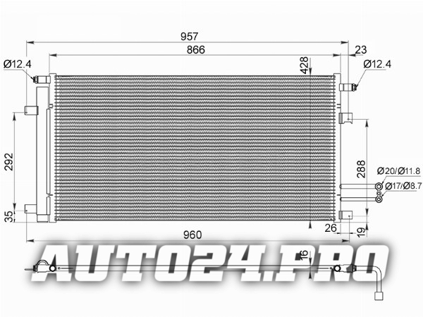 Радиатор кондиционера Chevrolet Tahoe 13-21 / Cadillac Escalade 15-21 / Chevrolet Suburban 14-20 / G