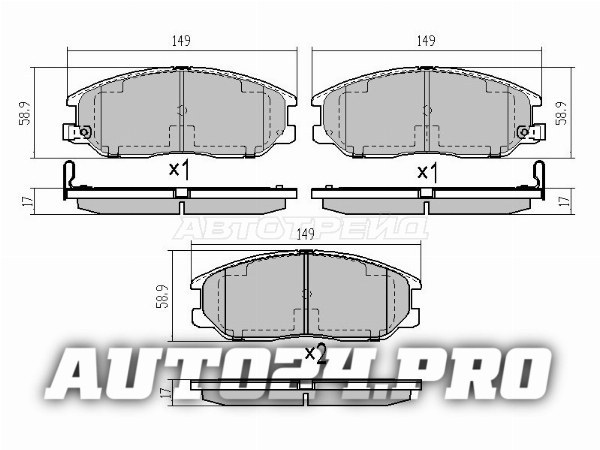 Колодки тормозные перед SSANGYONG ACTYON 05-11/ KYRON 05-/ REXTON 01-