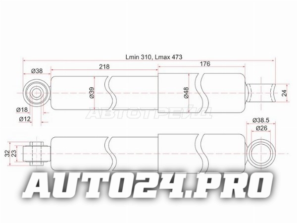 Амортизатор RR TOYOTA DYNA 100/150/TOYOACE G15 85- 1,8/2,4 LH=RH
