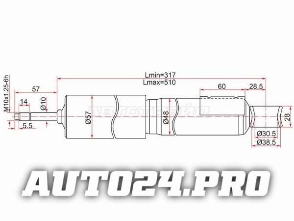 Амортизатор задний TOYOTA LAND CRUISER PRADO 90/4RUNNER/SURF/HILUX 95-02 LH=RH
