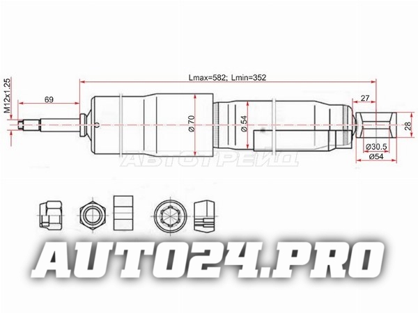 Амортизатор задний TOYOTA LAND CRUISER 80/105/MMC DELICA 94-06 (w/o ECS) LH=RH