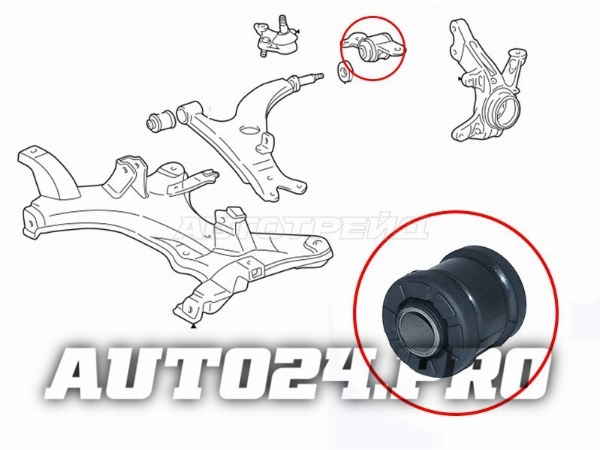 Сайлентблок переднего нижнего рычага задний (без кронштейна) TOYOTA RAV4 93-00
