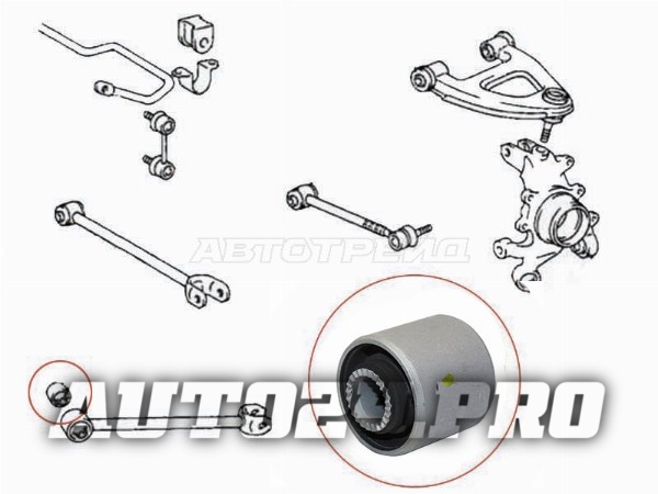 Сайлентблок задней продольной тяги TOYOTA CHASER/CRESTA/CROWN/MARK2 92-01