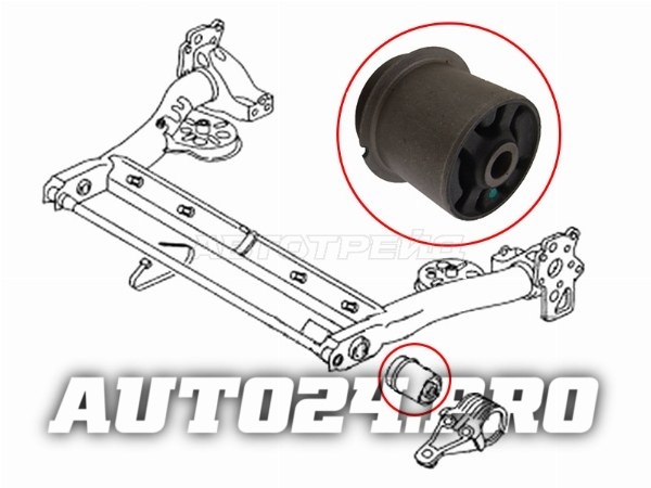 Сайлентблок задней балки без кронштейном A6 97-05/SKODA SUPERB 01-08/VW PASSAT 96-05