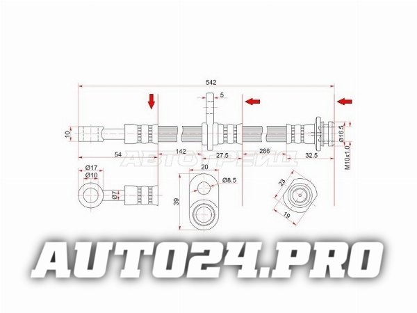 Шланг тормозной передний (Таиланд) SUZUKI ESCUDO/GRAND VITARA 05- RH