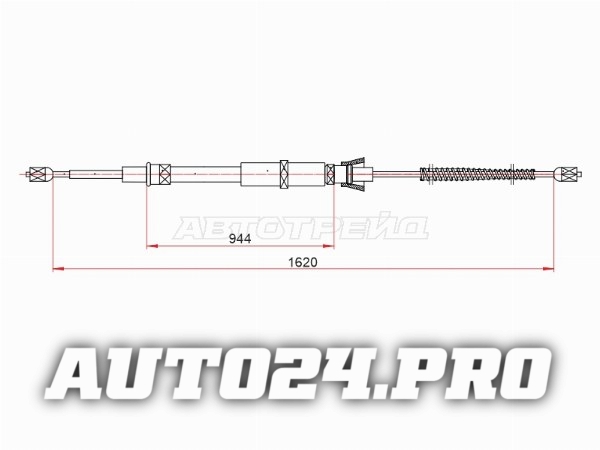Трос ручного тормоза SKODA OCTAVIA RH/LH 96-10 (барабанные тормоза)