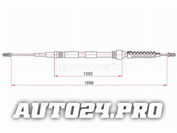 Трос ручного тормоза SKODA OCTAVIA (1U2) 96-00/ AUDI A3 96-03 (дисковые тормоза)