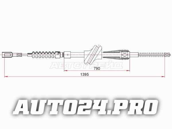 Трос ручного тормоза AUDI 100 RH/LH 83-87