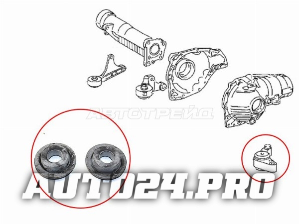 Сайлентблок левой опоры дифференциала (Комплект)  TOYOTA LAND CRUISER 200/LEXUS LX570/460 07-