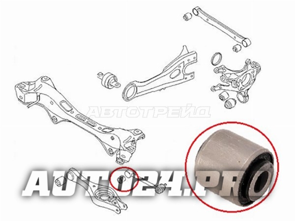 Сайлентблок заднего поперечного рычага с шаровой HYUNDAI IX35/TUCSON/KIA SPORTAGE 10-