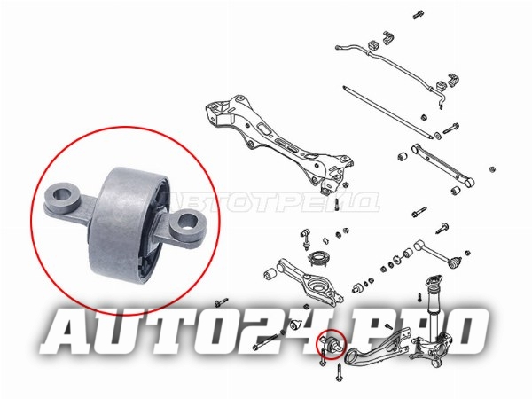 Сайлентблок заднего продольного рычага HYUNDAI IX35 09-15/KIA SPORTAGE 10-16 LH