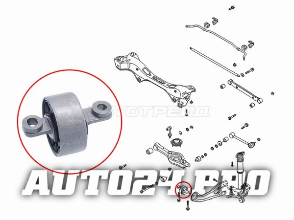 Сайлентблок заднего продольного рычага HYUNDAI IX35 09-15/KIA SPORTAGE 10-16 RH
