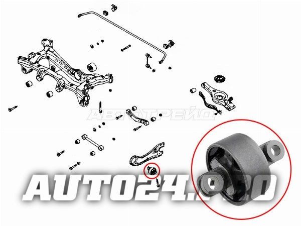 Сайлентблок заднего продольного рычага HYUNDAI CRETA 16- RH