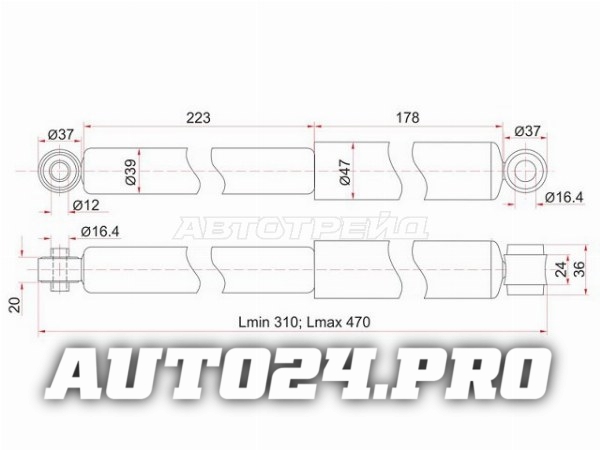 Амортизатор задний NISSAN AD/WINGROAD 96-05 2WD  LH=RH