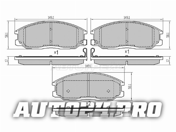 Колодки тормозные перед HYUNDAI SANTA FE 01-06/SSANGYONG ACTYON 06-/KYRON 05-/KIA SORENTO 03-09