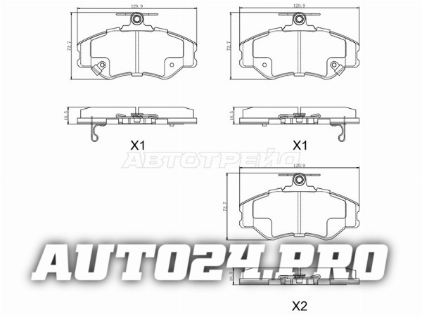 Колодки тормозные перед HYUNDAI PORTER 94-04/H100 93-04