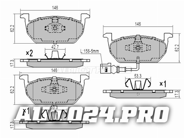 Колодки тормозные перед VAG OCTAVIA/GOLF